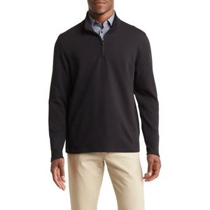 NWT Zachary Prell Joe Quarter Zip Cotton Pullover Sweater Navy S